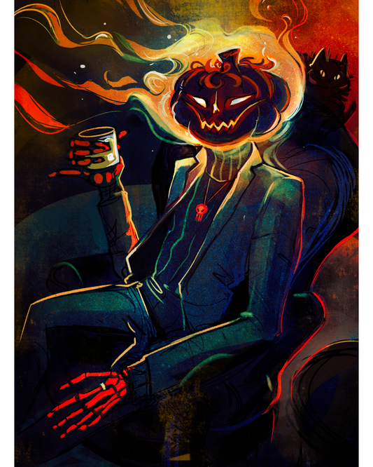 Pumpkin Head Print