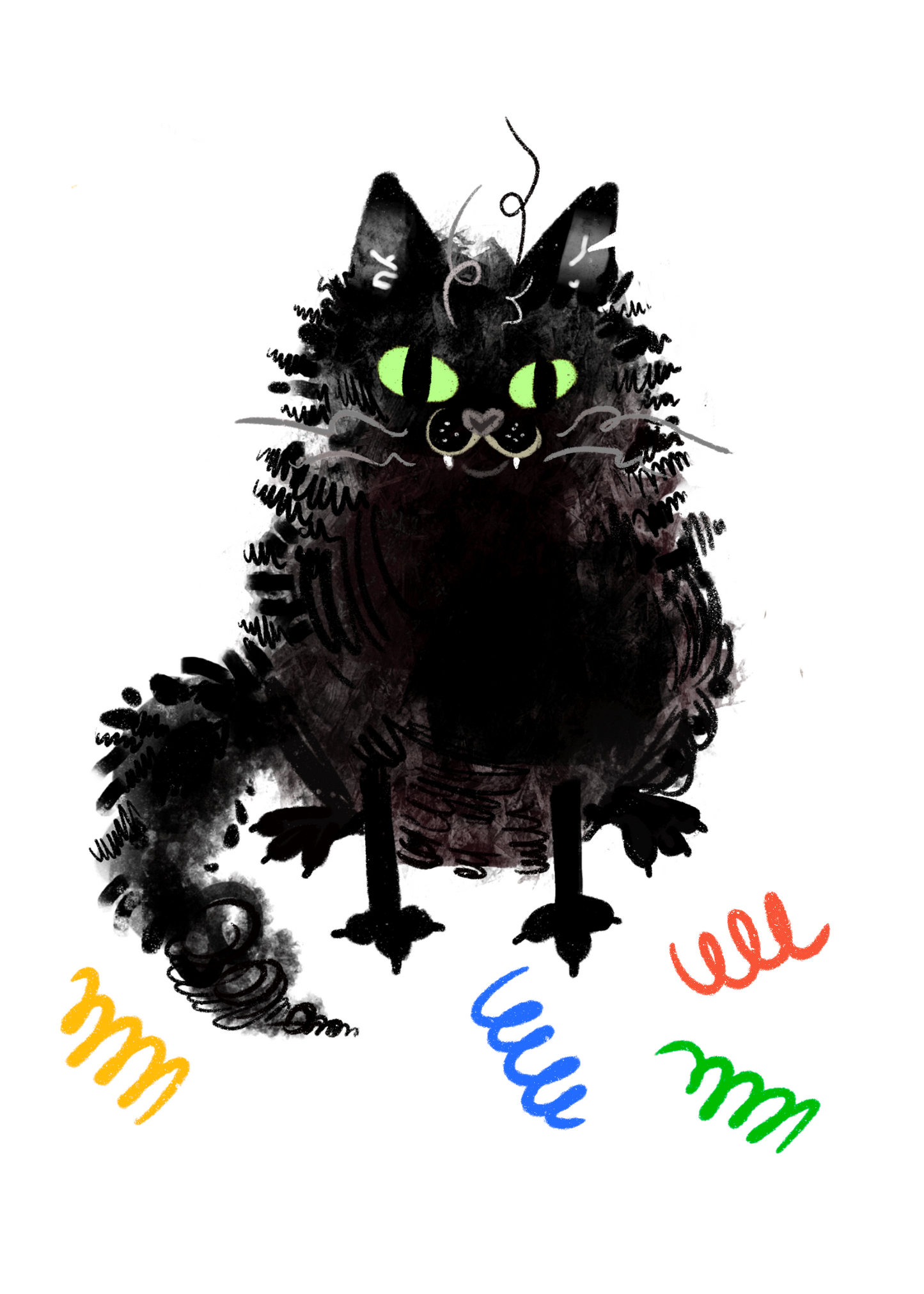 Soot Ball Cat Print - 5x7in